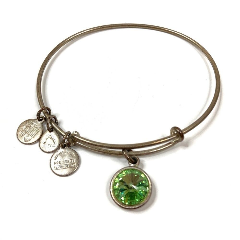 3/$30 Alex & Ani | August Birthstone Peridot Charm Bangle Bracelet